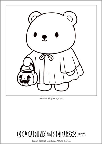 Free printable bear colouring in picture of Winnie Ripple Again