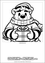 Free printable bear themed colouring page of a bear. Colour in Callie Bounce.