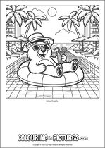 Free printable bear themed colouring page of a bear. Colour in Max Razzle.