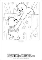 Free printable bear colouring page. Colour in Ted And Ben.