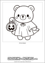 Free printable bear themed colouring page of a bear. Colour in Winnie Ripple.