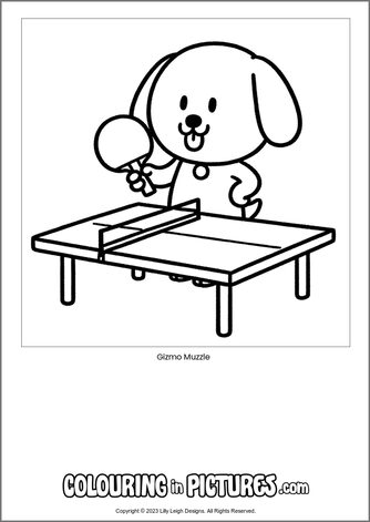 Free printable dog colouring in picture of Gizmo Muzzle