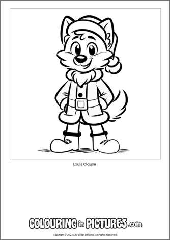 Free printable dog colouring in picture of Louis Clause