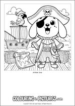 Free printable dog colouring page. Colour in Amber Jive.
