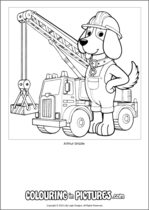 Free printable dog themed colouring page of a dog. Colour in Arthur Grizzle.