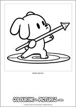 Free printable dog themed colouring page of a dog. Colour in Bailey Nectar.