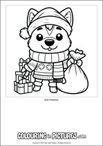 Free printable dog themed colouring page of a dog. Colour in Bob Pebbles.
