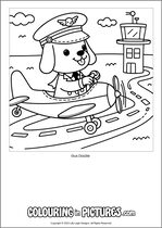 Free printable dog colouring page. Colour in Gus Dazzle.