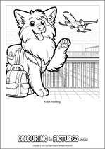 Free printable dog themed colouring page of a dog. Colour in Kobe Padding.