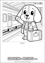 Free printable dog themed colouring page of a dog. Colour in Leo Berry.