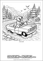 Free printable dog themed colouring page of a dog. Colour in Otis Chuff.