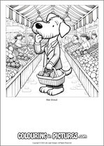 Free printable dog colouring page. Colour in Rex Snout.