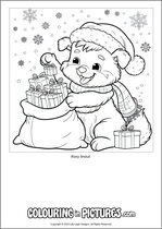 Free printable dog colouring page. Colour in Roxy Snout.