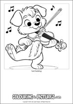 Free printable dog themed colouring page of a dog. Colour in Ted Padding.