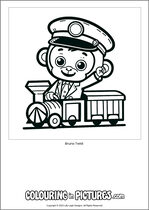 Free printable monkey themed colouring page of a monkey. Colour in Bruno Twist.