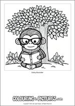 Free printable monkey themed colouring page of a monkey. Colour in Daisy Bounder.