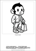Free printable monkey colouring page. Colour in Dougie Hopper.