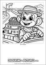 Free printable monkey themed colouring page of a monkey. Colour in Elmo Ripple.