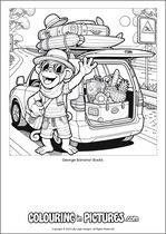 Free printable monkey colouring page. Colour in George Banana-Boots.