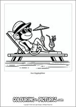 Free printable monkey themed colouring page of a monkey. Colour in Gus Gigglegibber.
