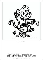Free printable monkey themed colouring page of a monkey. Colour in Gus Treetopper.