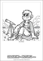 Free printable monkey themed colouring page of a monkey. Colour in Ike Whisker.