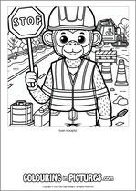 Free printable monkey themed colouring page of a monkey. Colour in Ivan Hoopla.