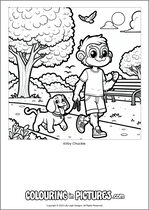 Free printable monkey themed colouring page of a monkey. Colour in Kirby Chuckle.