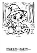 Free printable monkey themed colouring page of a monkey. Colour in Lexi Hopper.