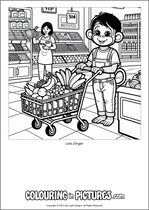 Free printable monkey themed colouring page of a monkey. Colour in Lola Zinger.