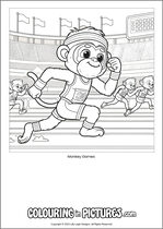 Free printable monkey themed colouring page of a monkey. Colour in Monkey Games.