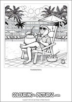 Free printable monkey themed colouring page of a monkey. Colour in Poolside Barry.