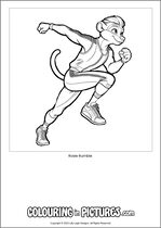 Free printable monkey themed colouring page of a monkey. Colour in Rosie Rumble.