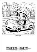 Free printable monkey themed colouring page of a monkey. Colour in Sophie Puddle.