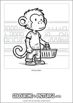 Free printable monkey themed colouring page of a monkey. Colour in Timmy Palm.
