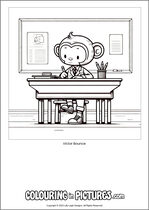 Free printable monkey themed colouring page of a monkey. Colour in Victor Bounce.