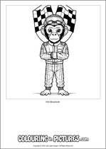 Free printable monkey themed colouring page of a monkey. Colour in Vivi Bouncer.