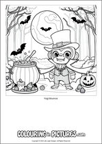 Free printable monkey themed colouring page of a monkey. Colour in Yogi Bounce.