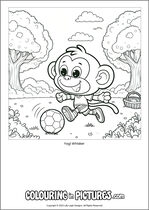 Free printable monkey themed colouring page of a monkey. Colour in Yogi Whisker.