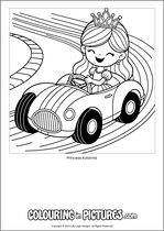 Free printable princess themed colouring page of a princess. Colour in Princess Avianna.