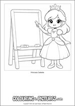Free printable princess themed colouring page of a princess. Colour in Princess Celeste.