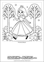 Free printable princess themed colouring page of a princess. Colour in Princess Daleyza.