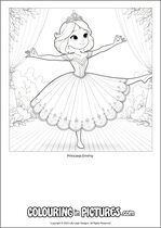 Free printable princess themed colouring page of a princess. Colour in Princess Emmy.