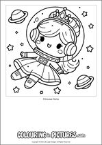 Free printable princess themed colouring page of a princess. Colour in Princess Fiona.