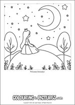 Free printable princess themed colouring page of a princess. Colour in Princess Gracelyn.