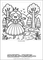 Free printable princess colouring page. Colour in Princess Hattie.