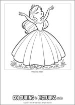 Free printable princess themed colouring page of a princess. Colour in Princess Helen.