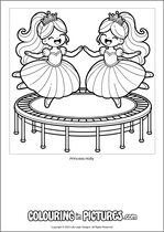 Free printable princess themed colouring page of a princess. Colour in Princess Holly.