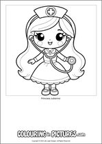 Free printable princess colouring page. Colour in Princess Julianna.