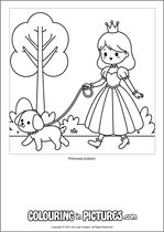 Free printable princess colouring page. Colour in Princess Kalani.